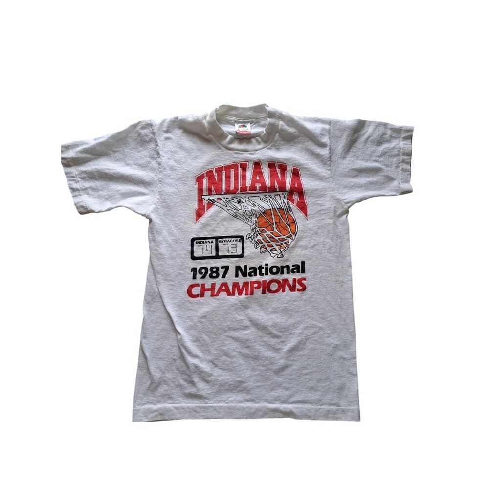 Vtg Indiana Hoosiers 1987 Ncaa Basketball National Champions Unisex S T Shirt